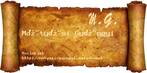 Mátyási Gyöngyi névjegykártya
